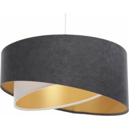 Bps Koncept - Suspension galaxy eco velours - Gris foncé, blanc, doré - Gris foncé, blanc, doré