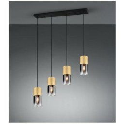Suspensions Robin Laiton mat 4x28W E27 - Laiton Or Doré