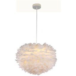 Stoex - Lustre Suspension en Plumes Blanche 30CM E27 40W pour Chambre d'enfant, Salon, Décor