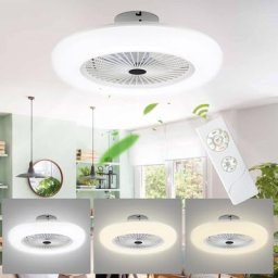 80W Ventilateur de plafond avec télécommande et ventilateur led silencieux et éclairé - Vingo