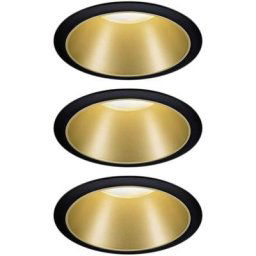 Paulmann - 93404 Spot encastrable jeu de 3 6 w blanc chaud noir, or Q692452