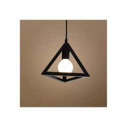 Lustre suspension cage forme triangulaire fer abat-jour luminaire pour salon salle à Manger suisine