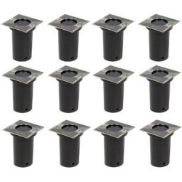 12 pcs Lampes encastrables au sol d'extérieur Carré Vidaxl n/a