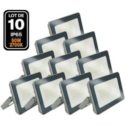 10 Projecteurs led 50W Proline Blanc chaud 3000K Haute Luminosité - Blanc chaud 3000K