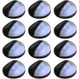 Lampe solaire murale à LED d'extérieur 12 pcs Rond Noir vidaXL - Noir