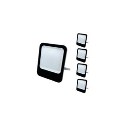 Projecteur Extérieur led 200W IP65 Noir (Pack de 5) - Blanc Neutre (4000K - 5500K)