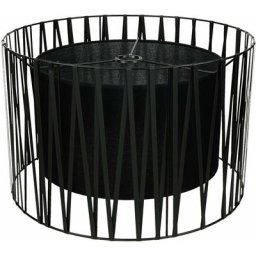 Licht-erlebnisse - Abat-jour en tiss noir au design élégant en style moderne pour lampadaire avec