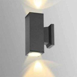 AGS - Applique Murale Noir extérieure Rectangulaire double faisceau 2xGU10 IP65