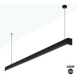 Barcelona Led - Luminaire linéaire led en suspension ou en saillie 120cm 40W 3400lm Noir - Noir