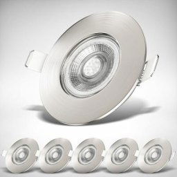 B.k.licht - 6x spots 5W led encastrables spécials sdb ultra-plats nickel mat salle de bain IP44