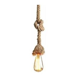 E27 Rétro Lampe Suspension en Corde de Chanvre 1M Vintage Style Rustique Luminaire pour Restaurant