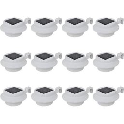 Lampes solaire à LED d'extérieur pour clôture 12 pcs Blanc vidaXL - Blanc