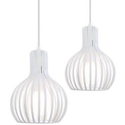 Lot de 2 Suspension Luminaire Moderne, Lustre Plafonnier en Métal en Forme de Cage à Vase Lampe de
