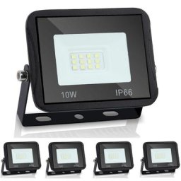 5x Projecteur led 10W Proline Blanc chaud Haute Luminosité Radiateur - Noir - Swanew