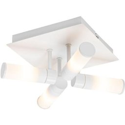 Qazqa - bath - Plafonnier Moderne - 4 lumière - l 23 cm - Blanc - Moderne - Salle de bains - Blanc