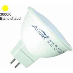 Ampoule led GU5.3 (MR16) 12V 5W - 120° - 400Lm 3000K - garantie 2 ans
