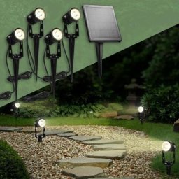 Projecteur solaire lampe spot de jardin IP65 avec panneau solaire réglable 4 pcs