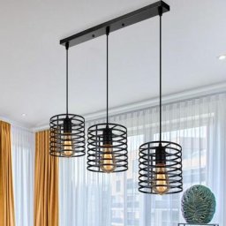 Stoex - Suspension industrielle Cylindre Style Retro Vintage Lustre Abat-jour en Fer Corde