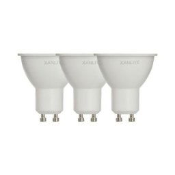 Lot x3 Ampoule spot led, culot GU10, conso 5,5W (équivaut 50W) : 345 lumens, blanc chaud (2700K)