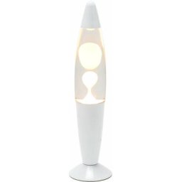 Licht-erlebnisse - Lampe à LaveTimmy au design rétro blanc avec cire blanche et liquide transparent