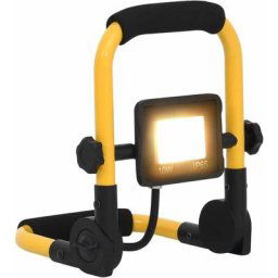 Projecteur à led avec poignée 10 w Vidaxl Blanc chaud