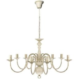 Vidaxl - Lustre en métal blanc antique 8 x E14 ampoules Blanc