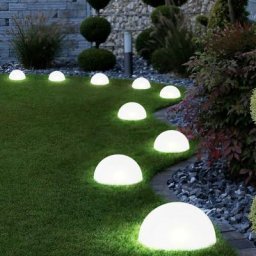 Lot de 9 lampes boules solaires à LED éclairage de chemin de jardin  extérieur piquet de sol terrasse cour plug lights