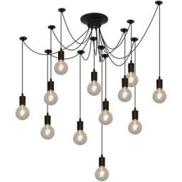 Lustre Suspension Araignee Design Industriel, Rétro Douille E27 Têtes Éclairage Lumières