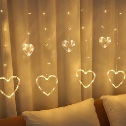 Lumière de rideau en forme de coeur Guirlande lumineuse led Décoration Lampe à led Lampe de rideau