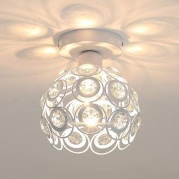 Moderne Plafonnier Industrielle Cristal en Métal Fer 20cm, Luminaire l'éclairage Intérieur Lamps de
