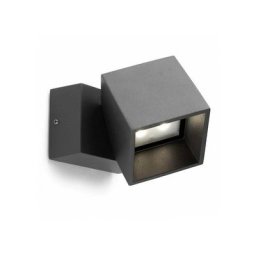 Leds-c4 - Applique Cubus, aluminium et verre, gris urbain - Gris