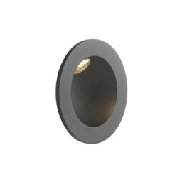 Intec Light - Encastré mural led onyx Rond 2W 144lm 4000K 45 IP54 Aluminium Noir Gaufré