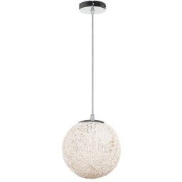 Stoex - Rétro Suspension Luminaire en Rotin Globe Rond 20cm, Lustre Abat-jour diy Lampe Plafond E27