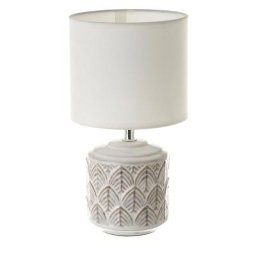 Lolahome - Lampe de chevet avec feuilles en céramique blanche ø 15x28 cm