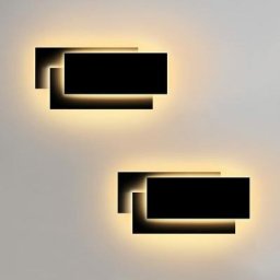 2 pack 24W led Appliques Murales Interieur Noir Simple Design Murale Applique pour Couloir Escalier