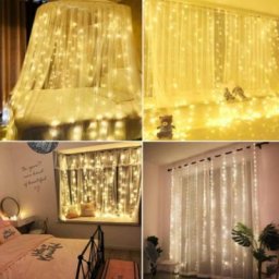Guirlande led Rideau usb 3x3M 300 led + Télécommande - Blanc Chaud