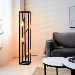 Fridley Lampadaire Industriel 4 Ampoules Métal - Noir, Or