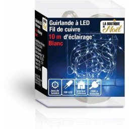 La Boutique De Noel - Guirlande lumineuse led fil cuivre électrique blanc 10 mètres - blanc