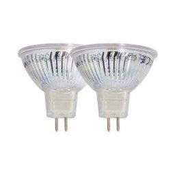 Lot de 2 ampoules smd led Spot MR16, culot GU5.3, 345 Lumens, conso. 5W (eq. 35W), 2700K, Blanc
