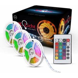Ruban led 15m, guirlande lumineuse extérieur et interieur, télécommande, lumière décorative blanche