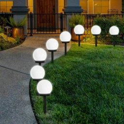 Tumalagia - Lot de 6/8 lampes solaires de chemin étanches à énergie solaire en forme de boule de
