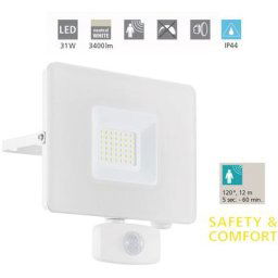 Eglo - led Lampe paroi extérieure faedo trois l clair blanc: 17.5cm h: 19cm d: 5cm capteur IP44