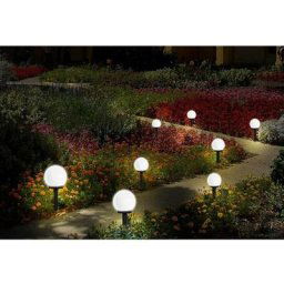 Ensemble de 2 led lampes solaires extérieures boule conception terre broche prise lumières jardin