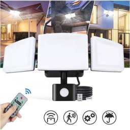 Projecteur led Extérieur Détecteur de Mouvement 4200LM Spot Exterieur Orientable 3 Projecteurs