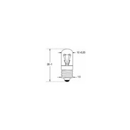 Lampe à filament - E10 - standard - Ø10 x 28MM - 6.5V - 150MA - 1W Orbitec ORB115076