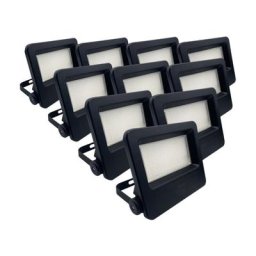 Projecteurs led Extérieur 50W IP65 noir (Pack de 10) - Blanc Froid 6000K - 8000K - Blanc Froid