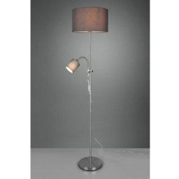 Lampadaire Owen 1xE27+Spot Nickel Et Tissu Gris L36 cm Trio Lighting