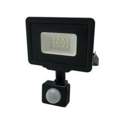 Projecteur LED 10W IP65 Noir avec Détecteur de Mouvement - Blanc Chaud 2300K - 3500K - Blanc Chaud