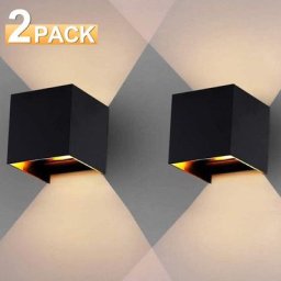 Applique murale led Déco IP65 Lampe murale Extérieur Escalier Intérieur 7W Noir Blanc Chaud 2