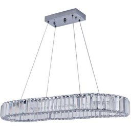 Grand lustre en cristal moderne, luminaires suspendus en acier inoxydable à montage encastré au